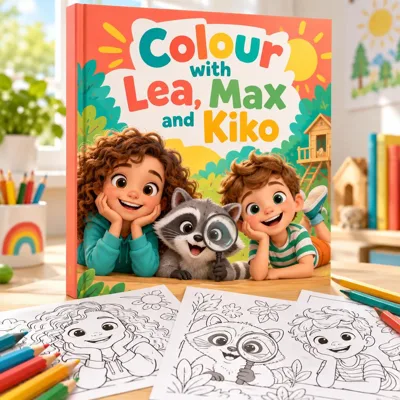 Colour with Lea, Max and Kiko (52 pages)